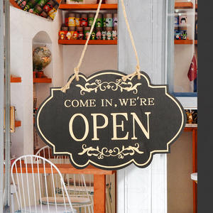 Porta in legno su due lati e targa per decorazione da parete per matrimonio compleanno Diwali decorazione aperta e chiusa per negozio Café Bar-stile Art <span class=keywords><strong>déco</strong></span> - Product Image 4