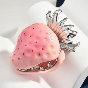 Pinza <span class=keywords><strong>de</strong></span> Pelo <span class=keywords><strong>de</strong></span> Acetato con Forma <span class=keywords><strong>de</strong></span> Corazón <span class=keywords><strong>de</strong></span> Fresa y Manzana, Diseño <span class=keywords><strong>de</strong></span> Nicho en 3D, Hecho a Mano, Simple y Fresco, Accesorios para el <span class=keywords><strong>Cabello</strong></span> - Product Image 2