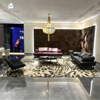 Ensemble de canapés de luxe en cuir italien moderne pour salon, fabriqué à Foshan, idéal pour villas et projets hôteliers