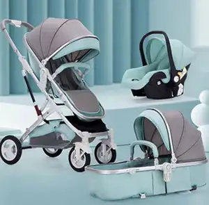 מושב בטיחות ועגלות לתינוק עגלת תינוק 3 ב-1 עגלת תינוק מתקפלת 3 ב-1 עם מושב רכב