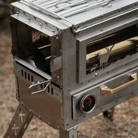 Four à bois tout-en-un portable en acier inoxydable à double surface, chauffage de tente, cuisson et cuisson en extérieur pour le camping