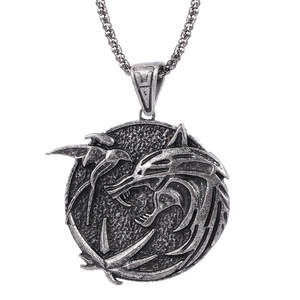 Collier de la série <span class=keywords><strong>Witcher</strong></span> Exquisite Action Role Playing Game Collier pendentif tête de loup Bijoux Cadeaux pour homme - Product Image 3