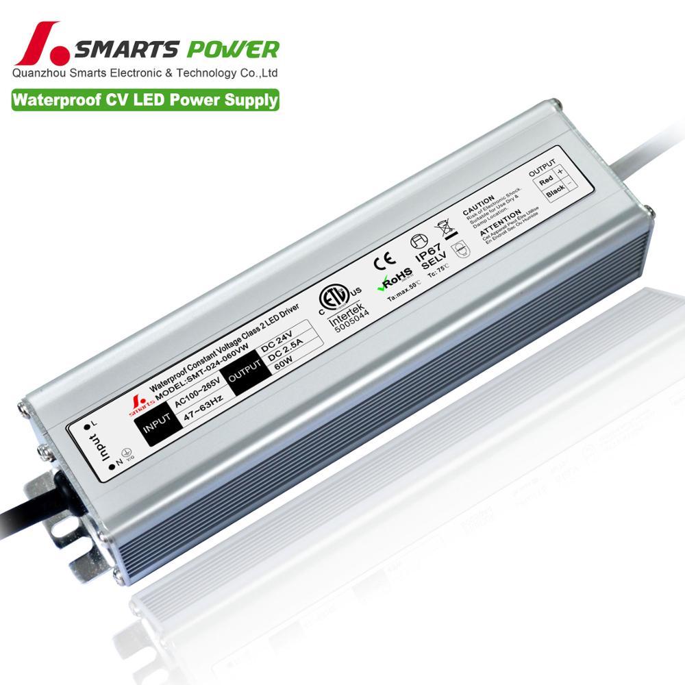 CE RoHS ETL aprobado Slim LED driver 12 V/24 V 60 W crece la fuente de alimentación de luz