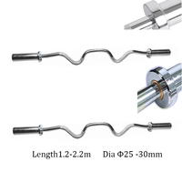 Barre d'haltères chromée de haute qualité pour la musculation, barre d'haltères EZ Curl, barre d'haltères incurvée