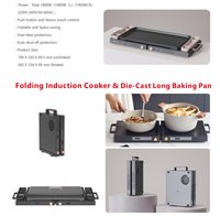 Cuisinière à induction pliante 3/ 2 en 1 Four électrique multifonctionnel pour la maison Cuisinière à induction à double tête Cuisinière de cuisson et de cuisson à la vapeur