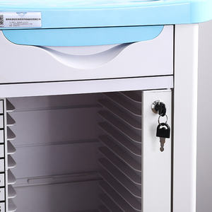 รถเข็นโรงพยาบาล50คลิป ABS รถเข็นเก็บเอกสารผู้ป่วยสองแถวสีชมพูสีน้ำเงินล็อคปลอดภัยบันทึกทางการแพทย์ความจุมาก - Product Image 5