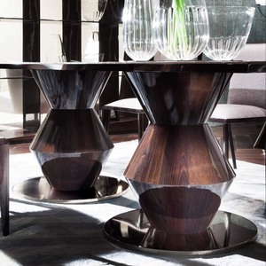 Negozio rustico <span class=keywords><strong>marrone</strong></span> <span class=keywords><strong>allungabile</strong></span> soggiorno pieghevole legno rovere rettangolo <span class=keywords><strong>tavolo</strong></span> da pranzo centro metallo legno tavoli in legno - Product Image 6