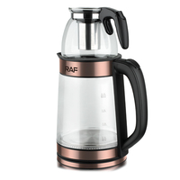 RAF Vente à Chaud Multifonction 0.5L + 2.2L Russe Turc Double Pot En Verre Électrique Théière Électrique Bouilloire Samovar avec Infuseur