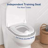 Siège de toilette d'apprentissage confortable pour bébés et tout-petits, en plastique, avec simulation de chasse d'eau musicale et boîte de rangement pour mouchoirs