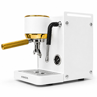Máquina de Espresso Semiautomática Ultracompacta con Carcasa Metálica, Vaporizador de Leche y Portafiltro de 58 mm para el Hogar y Pequeños Cafeterías