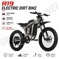 Coswheel R19 Moto Tout-Terrain Électrique 9000W 72V Lithium 40Ah Cadre en Alliage d'Aluminium Shimano 7 Vitesses Pneus 19x2.75 Frein à Disque >80km/h