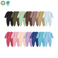 Neugeborenen-Strampler mit Füßen aus Weicher Gestrickter Baumwolle, Atmungsaktiv, Umweltfreundlich, Unisex mit Druckknöpfen, Herbst-Babykleidung