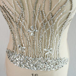 <span class=keywords><strong>Applique</strong></span> in Strass 3D Fatti a Mano con Design alla Moda, Ricamo su Rete di Pizzo, Paillettes da Cucire per Abiti da Sposa - Product Image 5
