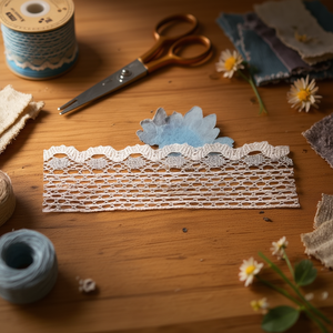 Strisce di pizzo Ilan 5,5 cm x 8 m colore argento per artigianato e decorazioni - Product Image 2