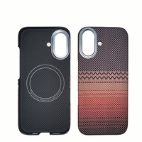 Étui de téléphone en fibre de carbone de luxe mat en polycarbonate rigide avec coque de protection magnétique pour iPhone 17