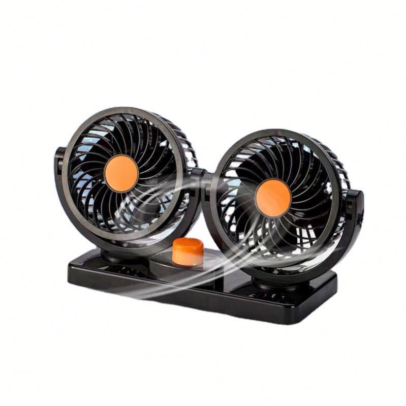 Автомобильный вентилятор с двойным воздушным выходом, Новое поступление от производителя, оптовая продажа, портативный мощный вентилятор 24 В постоянного тока, автомобильный вентилятор с двойной головкой, используемый в автомобиле