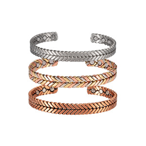 Wholesale 99.99% Pure <strong>Copper</strong> Magnetic Bracelets Handcrafted Braid Skeleton Design Adjustable Minimalist <strong>Copper</strong> <strong>Bangles</strong> - Product Image 1