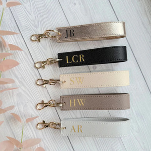 Cross-border spot PU leather key pendant, <b>couple</b> engraving car key <b>ring</b>, personalized laser key <b>ring</b> - Product Image 3