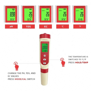 เครื่องวัดค่า pH ดิจิตอล, เครื่องวัดค่า PH แบบ4 in 1มัลติฟังก์ชันวัดค่า PH/EC/TDS/อุณหภูมิ - Product Image 3