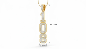 จี้หมายเลขเสื้อแข่ง 108 สไตล์ฮิปฮอป ประดับเพชรแท้ ดีไซน์โดดเด่น สร้างสรรค์ด้วยทองคำ สำหรับแฟชั่นคนเมือง - Product Image 3