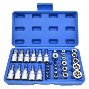 34-Piece Đế Quốc e-loại tự động sửa chữa công cụ Ổ cắm Bit thiết lập chuyên nghiệp sử dụng với Chrome kết thúc OEM tùy chỉnh hỗ trợ - Product Image 1