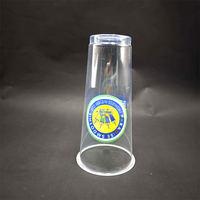 Gobelets jetables en PP avec couvercle, 90-12 oz, 16 oz, 24 oz, logo personnalisé, pour boissons froides
