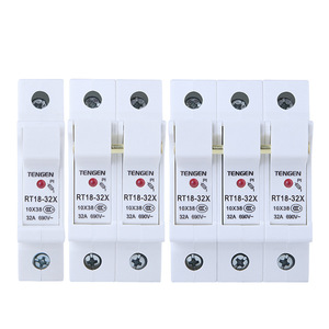 ที่ใส่ฟิวส์ Tengen Rt18-32X ขนาด 10x38 มม. 32A 690V~ แบบติดราง เซรามิก - Product Image 1