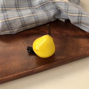 Frange latérale amusante et originale en forme de fraise et d'orange sur le front, pinces cassées, pinces à cheveux bec de canard - Product Image 6