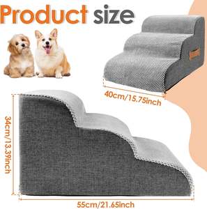 2/3/4-Step Hond Hond Trappen Met Anti-Slip Bodem En Afneembare Cover Indoor Outdoor Kleine Grootte Hoge Bedden Bank Effen Patroon - Product Image 6