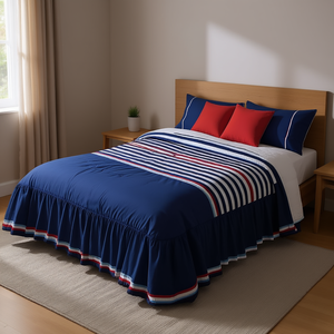 Couette simple Paolo en coton rayé classique toutes saisons pour la maison, taille individuelle - Product Image 2