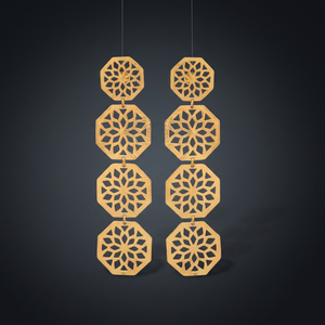 Pendientes de latón hechos a mano con piedras preciosas, estilo étnico, unisex, bohemio, para aniversario - Product Image 2
