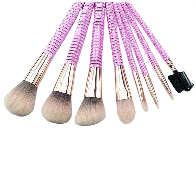 8PCS Pink Private Label Make Up Brushes Gift Set Professional Vegan Makeup Kit Custom Logo Makeup Brush Set