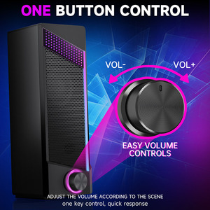 Support CKD SKD Portable RGB <span class=keywords><strong>Ordinateur</strong></span> Contrôle du volume Haut-parleurs stéréo <span class=keywords><strong>de</strong></span> jeu Bass USB Powered Desktop Gaming Speaker Soundbar - Product Image 4
