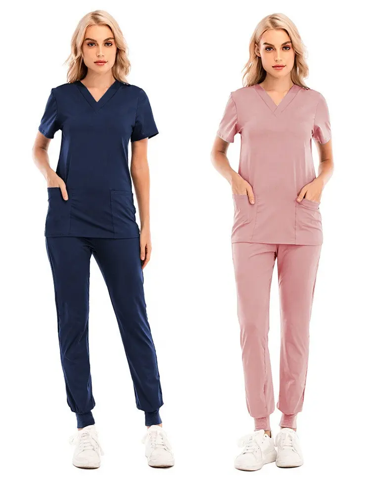 Manufacturer regular sleeve scrubs tops purple label quick dry scrub set tall shirt women's sets women colors pants with pockets