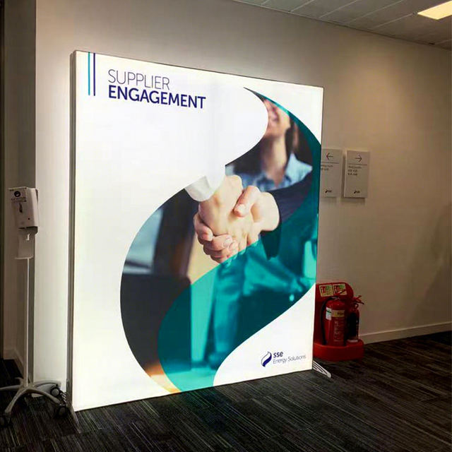 Wholesale Factory Custom Soft Film LED Lightbox Hanging Rectangle Aluminum Frame Poster Display Exhibition Fabric Light Box High