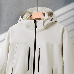 Chaqueta de lluvia con cremallera de carcasa dura <span class=keywords><strong>impermeable</strong></span> Unisex de alta calidad diseño personalizado para hombre para otoño a prueba de viento transpirable de una sola <span class=keywords><strong>capa</strong></span> - Product Image 3