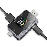 FNIRSI FNAC-28 Testeur USB Type-C 6.5A Voltmètre numérique Ampèremètre Testeur de tension et de courant Ampèremètre Chargeur de batterie externe Testeur de capacité