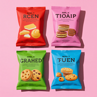 Sacs métallisés mats personnalisés pour biscuits, biscuits, étanches à l'humidité, frais et croustillants.