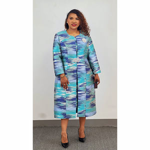 Haute qualité dames longue veste costumes bureau mode <span class=keywords><strong>africaine</strong></span> église robes <span class=keywords><strong>grande</strong></span> taille 2 pièces ensembles robe manteau costume - Product Image 4