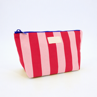 Trousse de Toilette de Voyage en Toile Robuste Personnalisable avec Logo, Rayée, pour Femmes