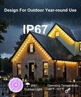 150Ft permanente al aire libre inteligente RGB al aire libre luces remoto APP Control IP67 impermeable para casa Navidad, Halloween, vacaciones,