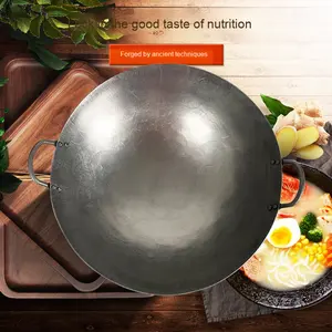 <span class=keywords><strong>Wok</strong></span> en fer forgé à la main, design traditionnel à l'ancienne, non revêtu, pour la cuisine domestique, le bois de chauffage, pour les hôtels commerciaux, les cantines - Product Image 6