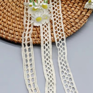 Nastro in Pizzo Francese 100% Cotone Puro, Ecologico, a Maglia Geometrica Stretta, per Cucito e Borse - Product Image 3