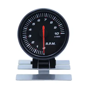 Tachometer pengukur otomatis 2.5 inci 60mm, layar LED warna biru RPM meteran pengukur otomatis