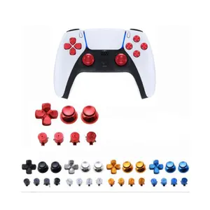 Metal Analog sticks Caps Mushroom Cap Dpad ABXY Buttons For PS5 Controller Stick Repair Kits