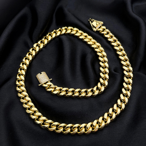 10 عرض INS الرجال النساء الهيب هوب الذهب الفضة عادي سلسلة الارتباط كوبي قلادة - Product Image 3