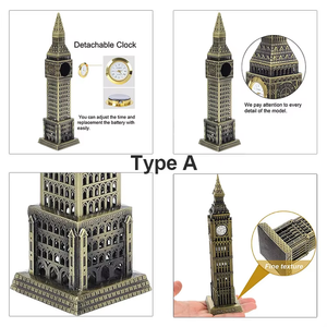 Commercio all'ingrosso metallo Big Ben scultura-antico londra punto di riferimento scrivania arredamento, britannica parlamento Souvenir, ordini all'ingrosso personalizzabili - Product Image 3