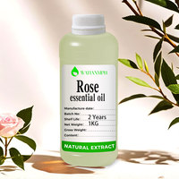 Huile Essentielle de Rose 100% Pure Naturelle Biologique Parfumée Fraîche Soin de Massage Cutané Soin du Visage Féminin Doux pour la Peau Tous Types de Peau