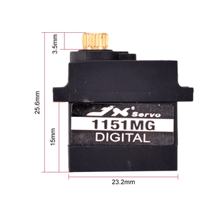 Servo Original JX PDI-1151MG 15g 3.6KG, Engranaje Metálico, Digital, Sin Núcleo, Impermeable, Ángulo de 180°, 1520s/330Hz, Banda Muerta de 2s, TRX4 WPL RC - Product Image 4