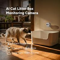 USMILEPET Caméra pour litière de chat avec application, surveillance IA de la santé et alertes, suivi des urinations et des selles, moniteur de santé pour animaux de compagnie pour litière